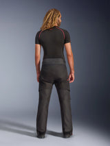 Alpinestars Andes V4 Drystar® Pants, Motorcycle Adventure Pants, Black, rear view worn with a black compression shirt, featuring reinforced textile construction and technical design for all-weather touring.
