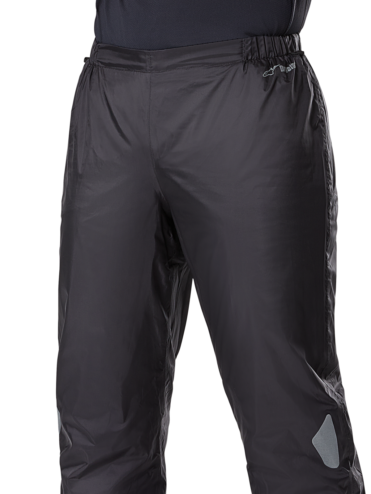 Alpinestars Bogota Pro Drystar motorcycle pants in black, waist and upper-leg detail
