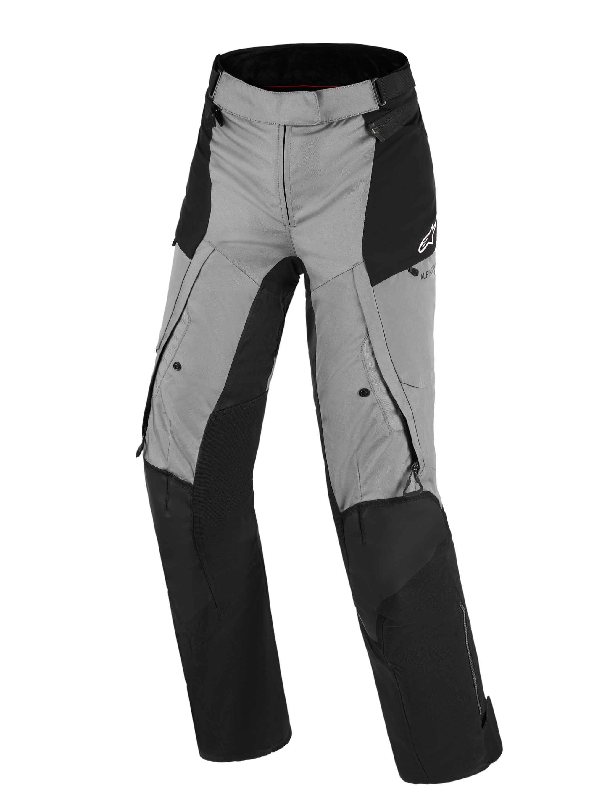 Alpinestars Stella Andes V4 Drystar® Pants, Women's Motorcycle Pants, Black and Dark Gray, adventure touring design with waterproof textile, reinforced knee and seat areas, zippered vents and pockets, Alpinestars logo on hip