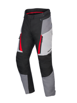 Alpinestars Honda Woman Stella ST-1 Waterproof Pants, Women's Motorcycle Touring Pants, Ice Gray, Dark Gray, and Black with Red accents, featuring zippered cargo pockets, ergonomic textile construction, and adjustable waist.