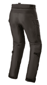 Alpinestars Women Stella Andes V3 Drystar® Pants, Adventure Touring Motorcycle Pants, Black, rear view featuring cargo pockets and adjustable calf straps, durable textile construction with waterproof Drystar® technology