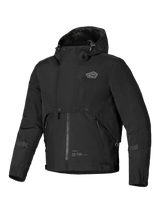 Alpinestars Mootant Waterproof Parka, men's urban motorcycle jacket in black with an integrated hood and modular design, CE certified