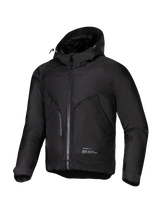 Alpinestars Morush Waterproof Parka, black urban men's motorcycle jacket, waterproof textile, Tech-Air Ready, CE Certified.
