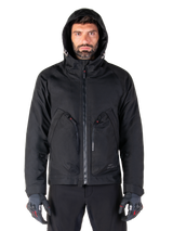 Alpinestars Morush Waterproof Parka, Urban Motorcycle Jacket, Men's, Black, Textile shell with protective stormproof hood.