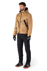 Alpinestars Morush Waterproof Parka in Utility Brown, minimalist streetwear-inspired motorcycle jacket from the MO.ST.EQ. collection, featuring a stormproof hood, large dual-access front pockets, and an ergonomic parka silhouette.