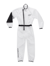 Alpinestars Kart Rain Suit AND Youth Kart Rain Suit, clear waterproof karting oversuit with black trim and reinforced elbow.