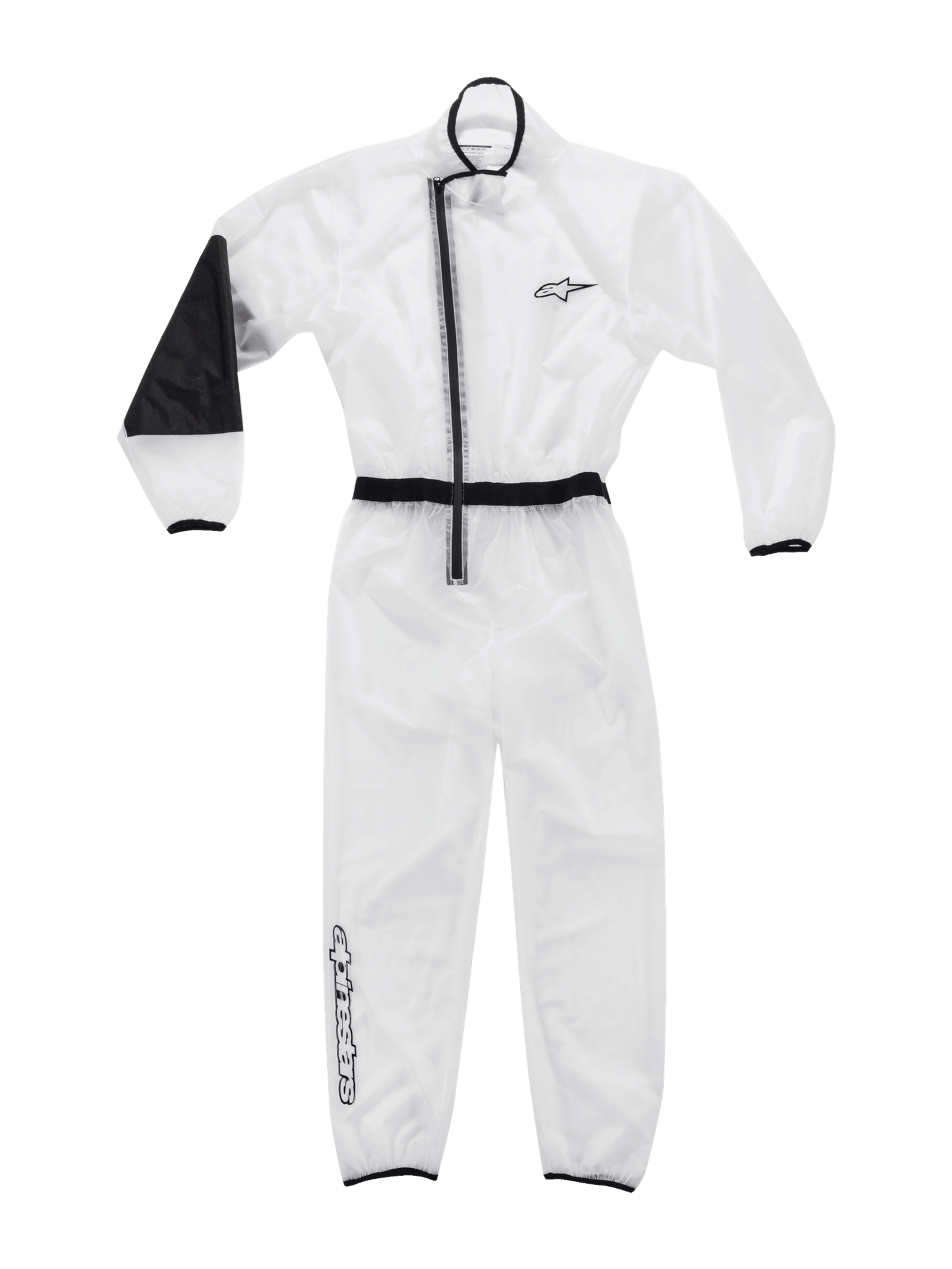 Alpinestars Kart Rain Suit AND Youth Kart Rain Suit, clear waterproof karting oversuit with black trim and reinforced elbow.
