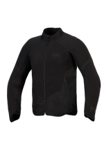 Alpinestars Aeroshell Airflow Jacket, Motorcycle Jacket, Black Anthracite, lightweight stretch softshell with laser-perforated ventilation zones, mesh panels, and subtle chest branding, sport-cut design for warm-weather riding
