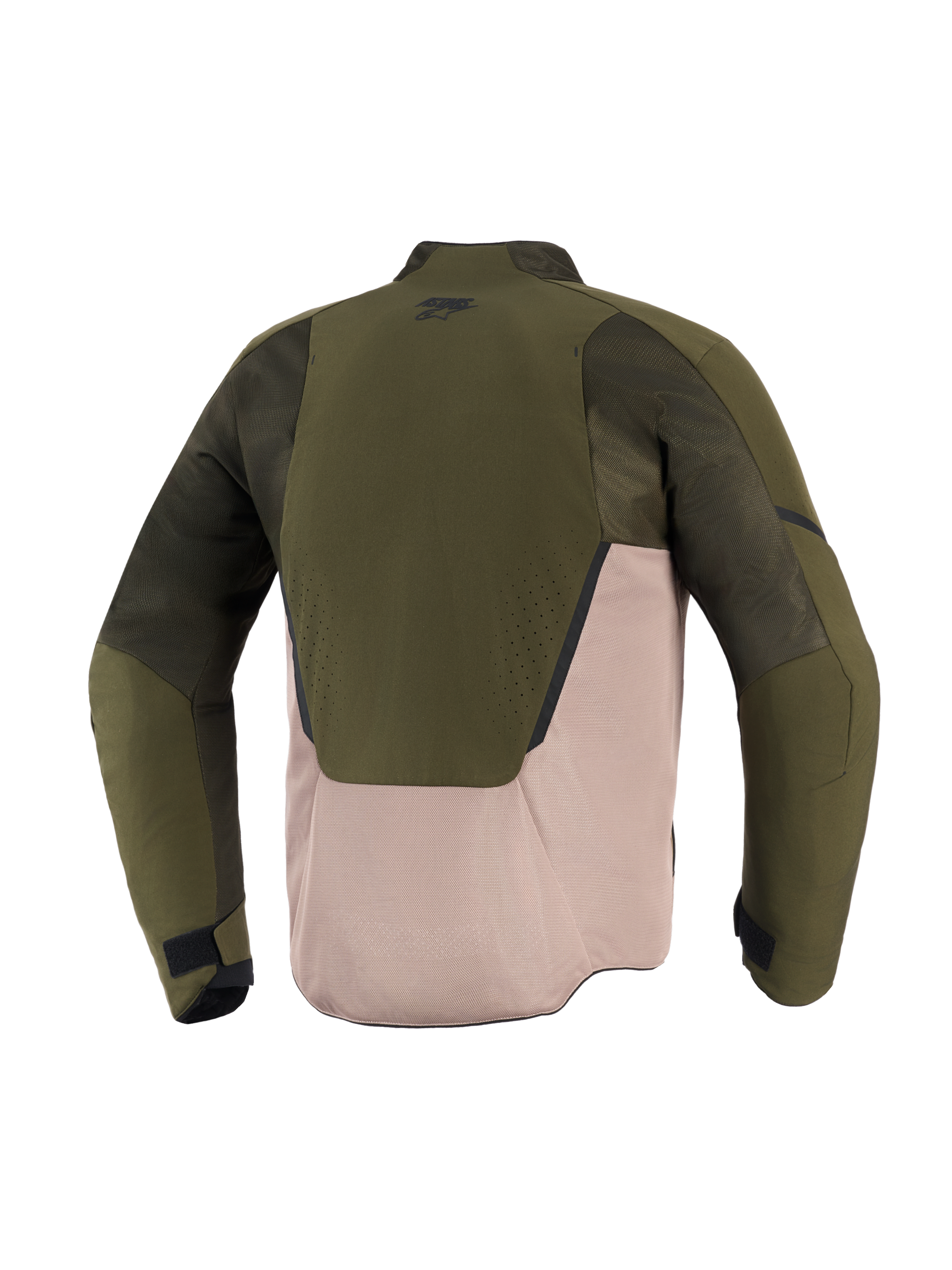 Alpinestars Aeroshell Airflow Jacket, Men's sport motorcycle jacket in Forest Sand green and beige with ventilated mesh.
