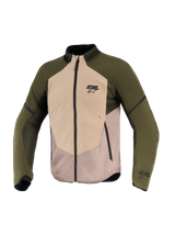 Alpinestars Aeroshell Airflow Jacket, Men's Motorcycle Racing Jacket, Forest Sand, breathable mesh and softshell panels.