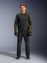 Alpinestars C-1 Air Jacket, Khaki and Black, worn by male model with black motorcycle pants and gloves, lightweight textile design with tech mesh panels, urban contemporary riding gear