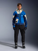 Alpinestars Mogress Air Jacket, Urban Motorcycle, Man, Blue Almond, Textile, CE Certified, color-blocked with hood.