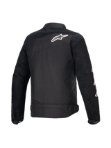 Alpinestars T-Dyno Air Jacket, back view of the men's textile motorcycle riding jacket, Black, featuring 3D mesh panels and CE certification