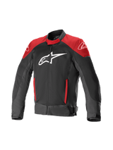 Alpinestars T-SP X Superair Jacket - Motorcycle - Black with red shoulder panels - Front view