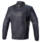 Alpinestars X Diesel AS-DSL Kentaro Denim Jacket, urban motorcycle jacket, Rinse Blue Black denim with stylized back logo.