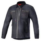 Alpinestars X Diesel AS-DSL Toshio Denim Overshirt, urban motorcycle jacket, Rinse Blue and Black stretch denim with internal armor.