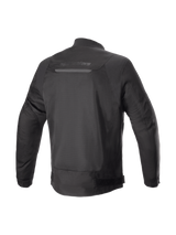 Alpinestars Luc V2 Air Jacket, Black Urban Motorcycle Jacket, back view showing textile mesh panels and Tech-Air ready design.