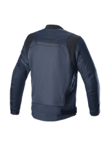 Alpinestars Luc V2 Air Jacket, Men's Urban Road Motorcycle Jacket in Navy and Black with ventilated mesh and reflective back.