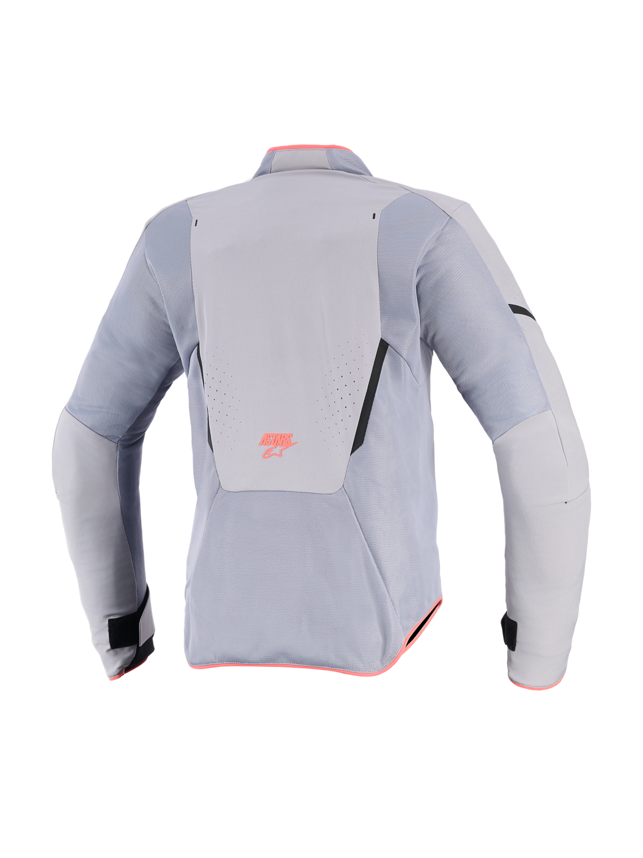 Alpinestars Stella Aeroshell Airflow Women's Motorcycle Jacket, Back View, Mid Gray and Anthracite with Pink Accents, Softshell Mesh