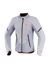 Alpinestars Women Stella Aeroshell Airflow Jacket, Women's Sport Motorcycle Jacket, Mid Gray and Red, Perforated Softshell.