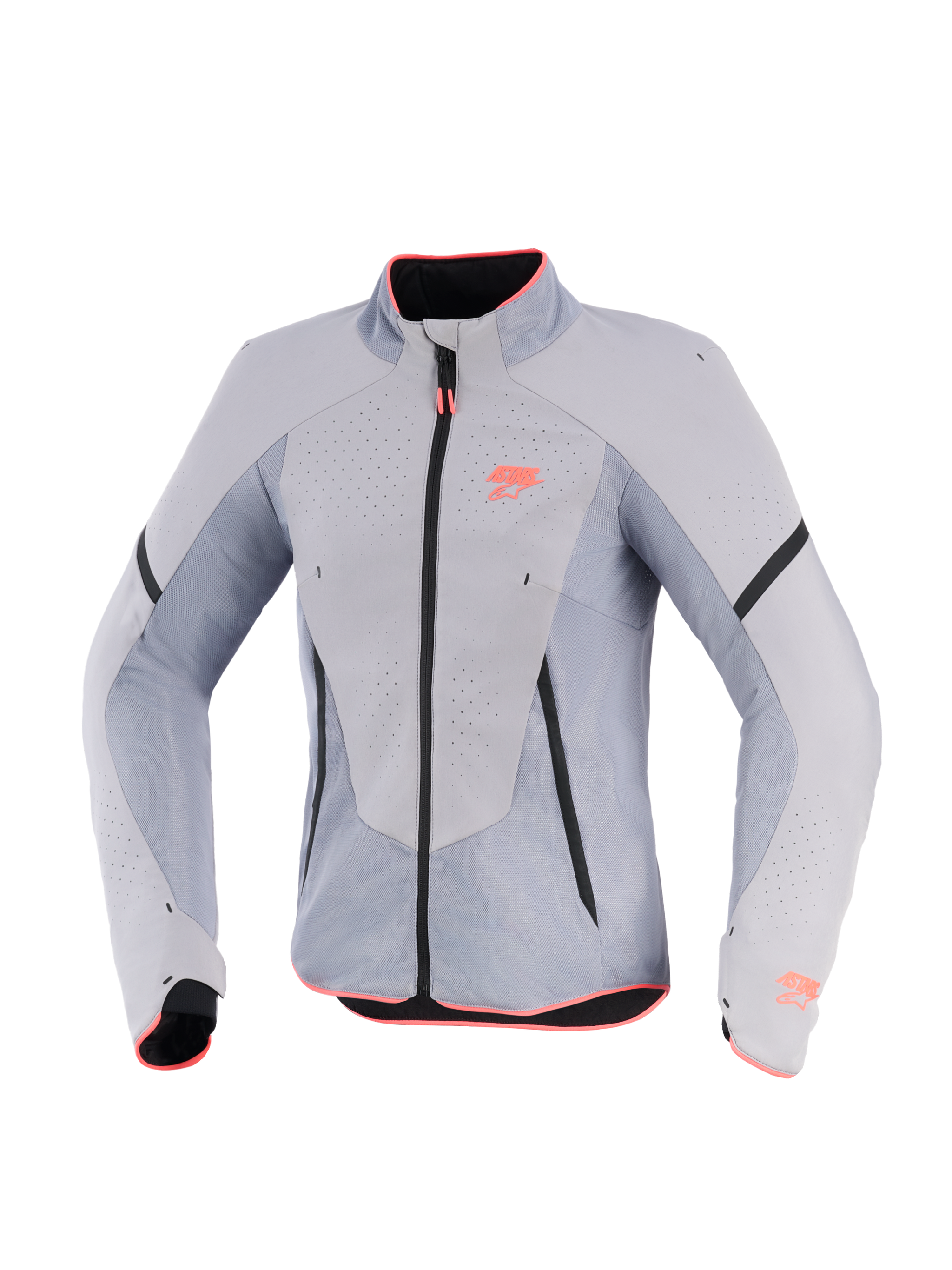 Alpinestars Women Stella Aeroshell Airflow Jacket, Women's Sport Motorcycle Jacket, Mid Gray and Red, Perforated Softshell.