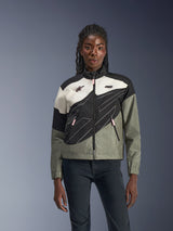 Alpinestars Stella Moshell Jacket, women's windproof urban motorcycle jacket in gray and black textile with pink details.