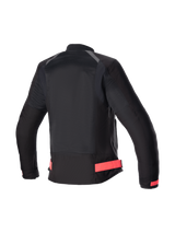 Alpinestars Eloise V2 Women's Air Jacket in black and pink, rear view of ventilated urban textile motorcycle jacket.