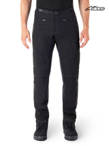 Alpinestars Alden Pants, men's urban contemporary motorcycle textile pants, Black, worn by a model, featuring stretch softshell construction and CE certified protection