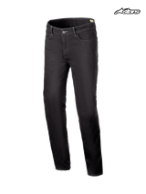 Alpinestars Cult-8 Stretch Denim Pants, men's urban motorcycle riding jeans in black rinse, straight leg fit with stretch denim construction and CE certified protection
