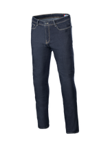 Alpinestars Cult-8 Stretch Denim Pants, Rinse Blue, relaxed fit urban motorcycle jeans, CE certified protection.
