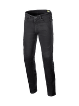 Alpinestars Copper V3 Denim Pants, Men's motorcycle riding jeans in Black Rinse, stretch cotton denim with aramid fiber.