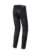 Alpinestars Cerium Tech Stretch Riding Denim, slim fit men's motorcycle jeans in Black Rinse with CE certified protection.