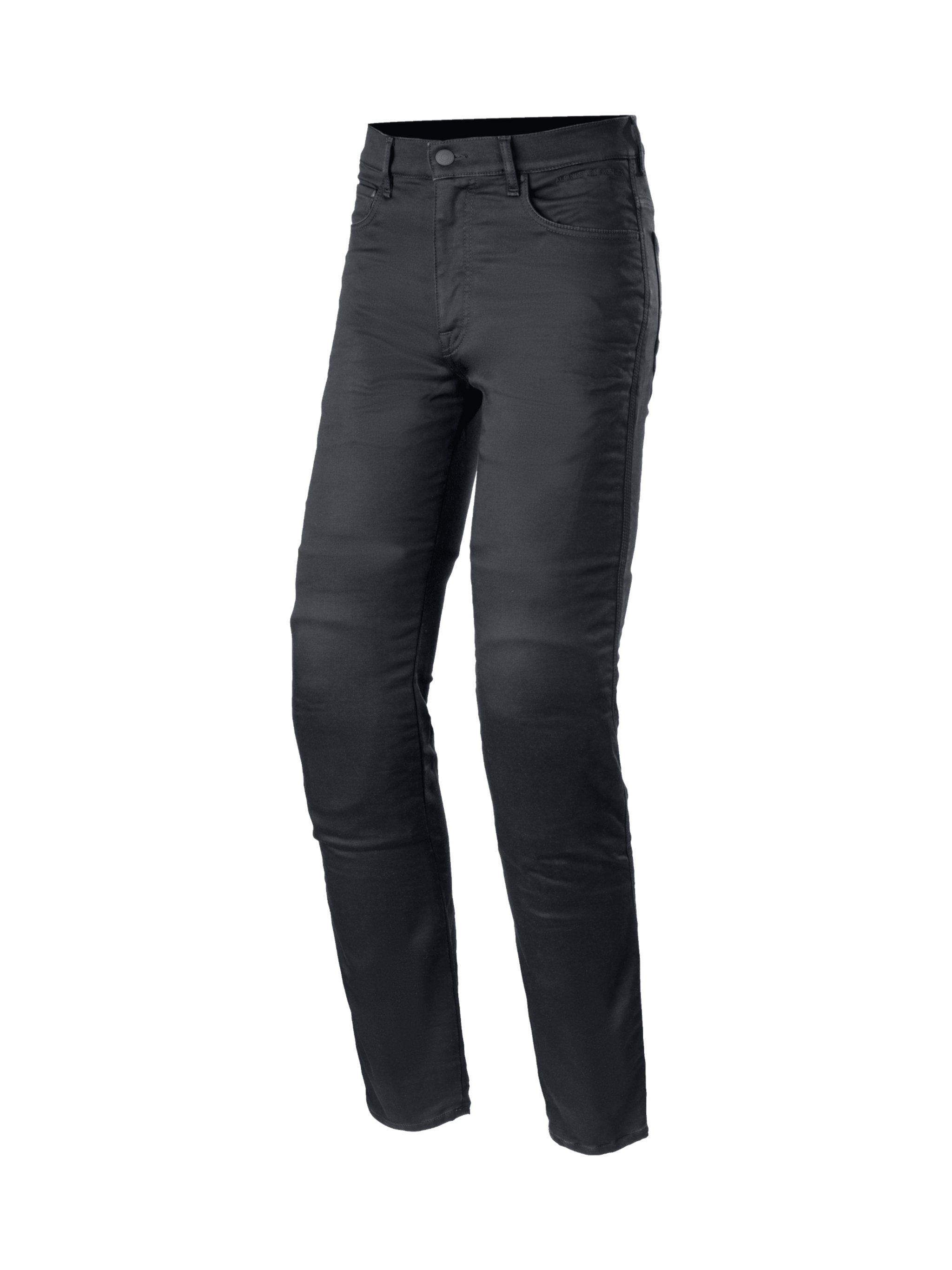 Alpinestars Cerium Tech Stretch Riding Denim, Men's slim fit urban motorcycle pants in Black Rinse with CE protection.