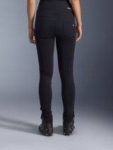 Alpinestars Stella Flex-Ast Leggings, Women's Motorcycle Leggings, Black, rear view showing back pockets and slim fit, worn with black motorcycle boots, urban riding style