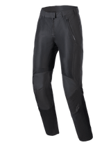 Alpinestars Stella C-1 Air Pants, Women's Urban Motorcycle Pants, Black, featuring large mesh ventilation panels on the front, durable polyfabric construction, and ergonomic knee design with integrated protection.