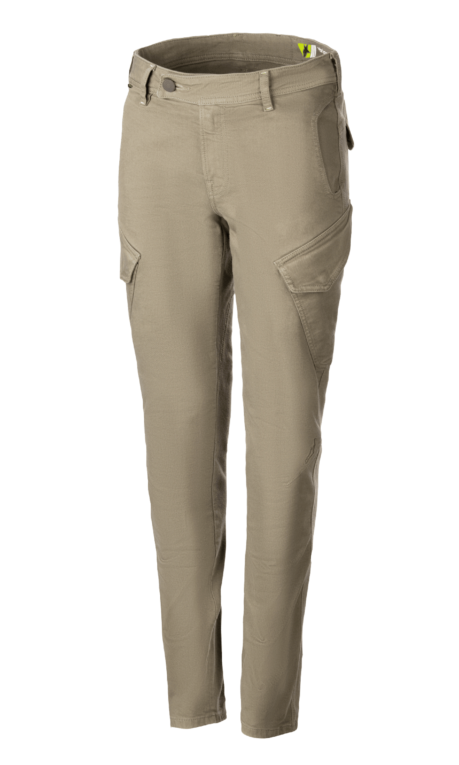 Alpinestars Caliber Women's Tech Riding Denim, Military Green slim fit motorcycle pants made from stretch Cordura.