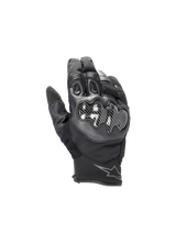 Alpinestars Smx-1 Drystar® Men's Short Cuff Waterproof Road Gloves in Black, with leather and carbon knuckle protection.