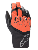 Alpinestars Hyde XT Drystar® XF Gloves, Motorcycle Touring Gloves, Fire Red and Black, featuring protective viscoelastic knuckles, Alpinestars logo on the cuff, and waterproof textile and leather construction.