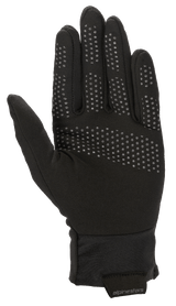 Alpinestars Range 2 In One GORE-TEX Inner Glove, Removable Thermal Liner, Black, featuring textured grip dots on the palm and fingers, stretch cuff with Alpinestars logo tab, thermal accessory for multi-season motorcycle gloves