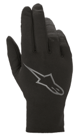 Alpinestars Range 2 In One GORE-TEX Inner Glove, removable thermal fleece liner, black with grey Astars logo on the backhand, multi-season motorcycle glove accessory