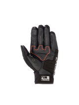 Honda SMX Z Drystar® Glove, waterproof black goat leather motorcycle glove with bright red accents and reinforced palm.