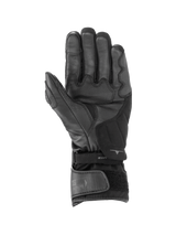 Alpinestars SP-365 Drystar® Gloves, Black and Anthracite waterproof motorcycle racing gloves showing leather palm grip.