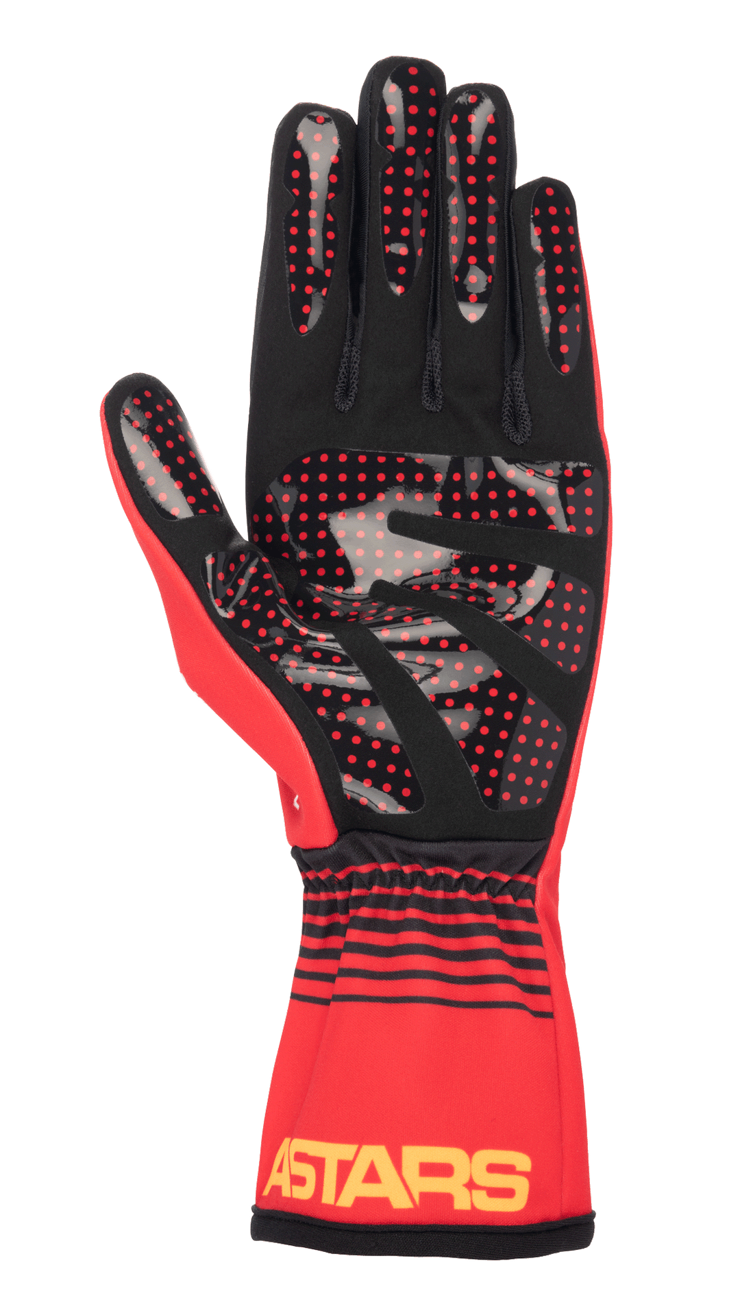 Alpinestars Tech-1 K Race V2 Future Gloves, Red and Black Professional Karting Gloves with silicone dot grip palm for racing performance.