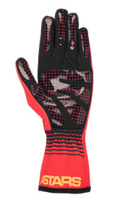 Alpinestars Tech-1 K Race V2 Future Gloves, Red and Black Professional Karting Gloves with silicone dot grip palm for racing performance.