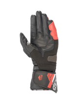 Alpinestars SP-8 V3 Gloves, Men's Motorcycle Racing Gloves, Black and Bright Red leather with palm reinforcements.