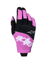 Alpinestars 2026 Techstar Gloves, Motocross Gloves, Black and Purple, backhand view featuring white Astar logo and branding, stretch micro ripstop construction, performance off-road hand protection