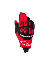 Alpinestars 2026 Pro-Dura Gloves, Motocross Gloves, Bright Red and Black, featuring red TPR knuckle protection with black honeycomb inserts, white brand logos, multi-panel stretch construction for off-road racing