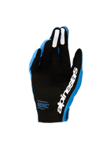Alpinestars 2027 Supertech MX Gloves, Men's blue and black motocross gloves with perforated palms and white silicone grips.