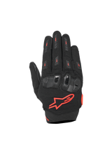 Alpinestars SP X 5 Air Gloves, black and red fluo motorcycle racing gloves with 3D mesh and TPU knuckle protection.