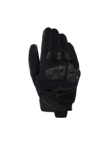 Alpinestars SP X 5 Air Gloves, Black Motorcycle Gloves, stretch 3D mesh backhand with TPU double-density knuckle protection, short-cuff design, ventilated finger sliders, ergonomic sport riding performance